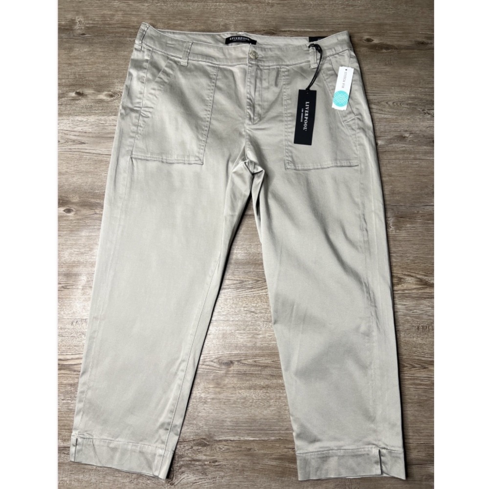 Liverpool Los Angeles Cropped Utility Pants Womens 16W Stone Island Straight NWT